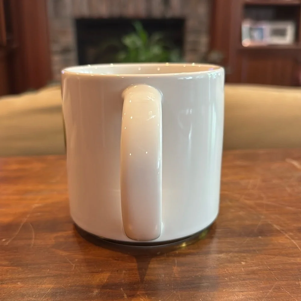 NWT Williams Sonoma Initial P Mug Gold Letter Trim Creamy White Coffee Tea NEW!